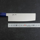 Nakiri VG-10 Damascus Blue Birch Handle 170mm (6.7”)-[Musashi]-[Japanese-Kitchen-Knives]