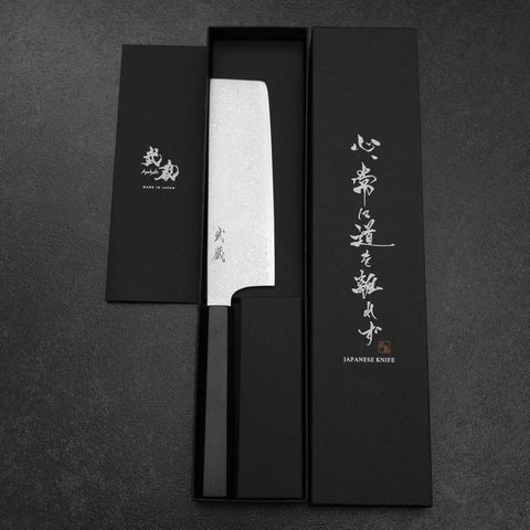 Nakiri VG-10 Damascus Ebony Handle 165mm (6.5”)-[Musashi]-[Japanese-Kitchen-Knives]
