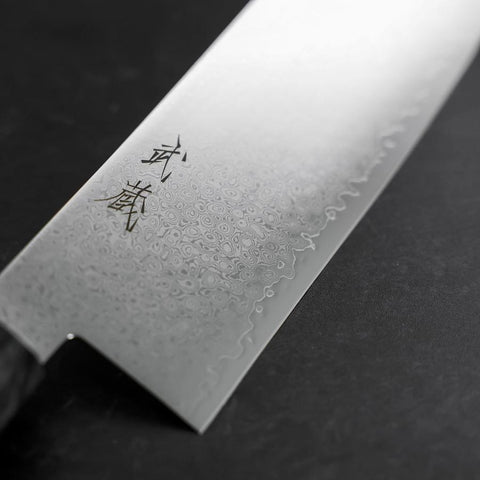 Nakiri VG-10 Damascus Gray Birch Handle 170mm (6.7”)-[Musashi]-[Japanese-Kitchen-Knives]