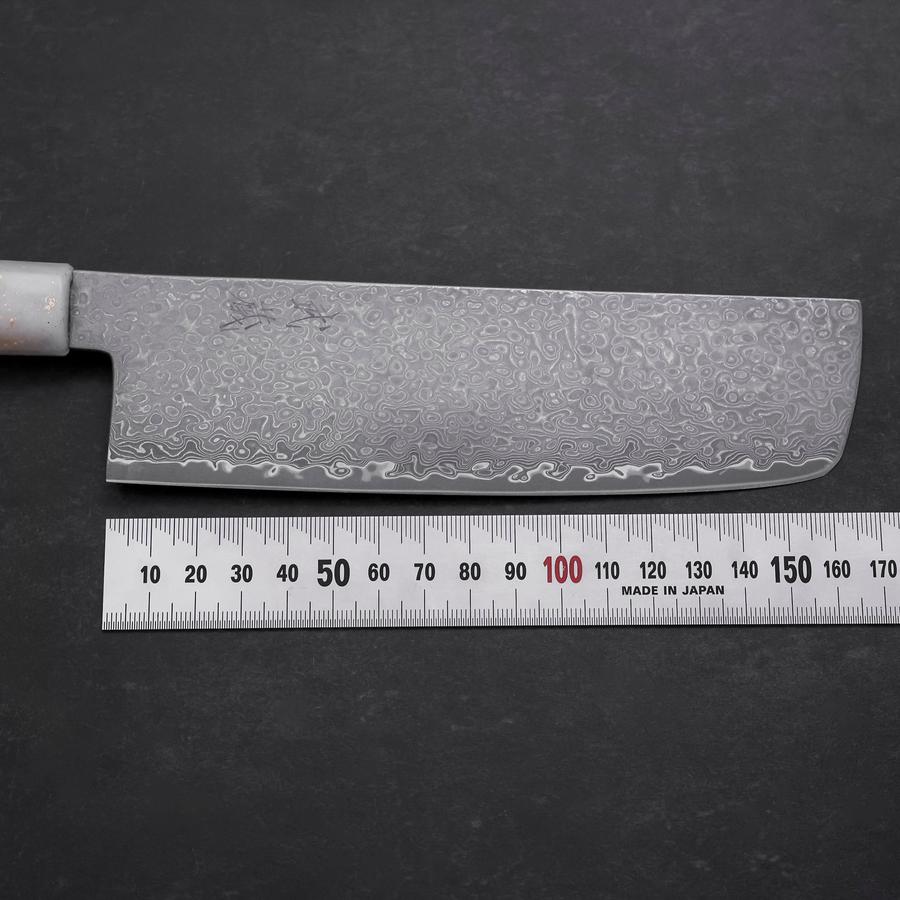 Nakiri VG-10 Damascus Ocean White Black Gold Handle 165mm (6.5”)-[Musashi]-[Japanese-Kitchen-Knives]