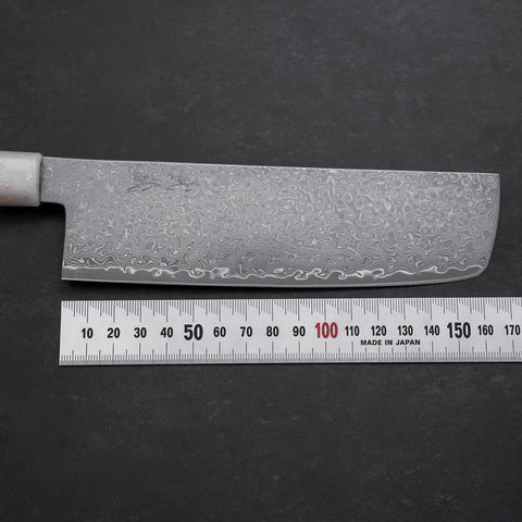 Nakiri VG-10 Damascus Ocean White Black Gold Handle 165mm (6.5”)-[Musashi]-[Japanese-Kitchen-Knives]
