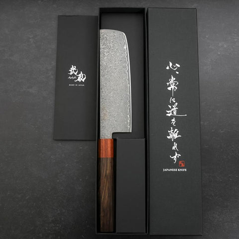 Nakiri VG-10 Damascus Shitan Ebony Handle 165mm (6.5”)-[Musashi]-[Japanese-Kitchen-Knives]
