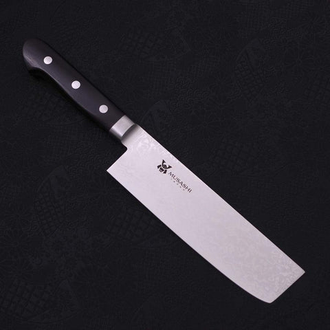 Nakiri VG-10 Damascus Western Handle 165mm (6.5”)-[Musashi]-[Japanese-Kitchen-Knives]