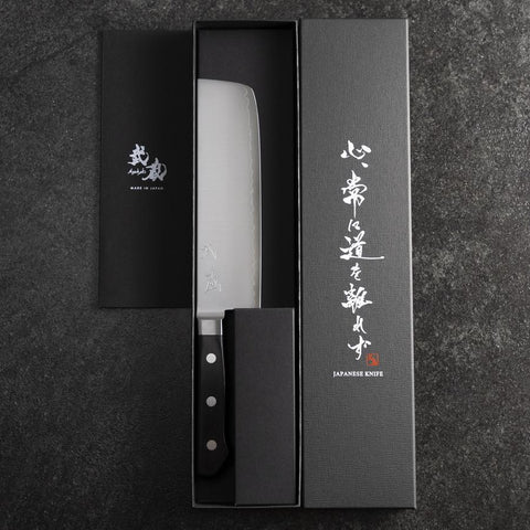 Nakiri VG-10 Polished Western Black Handle 165mm (6.5”)-[Musashi]-[Japanese-Kitchen-Knives]