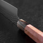 Nakiri VG-10 Tsuchime Damascus Buffalo Dark Pink Maple Handle 170mm (6.7”)-[Musashi]-[Japanese-Kitchen-Knives]