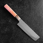 Nakiri VG-10 Tsuchime Damascus Buffalo Dark Pink Maple Handle 170mm (6.7”)-[Musashi]-[Japanese-Kitchen-Knives]