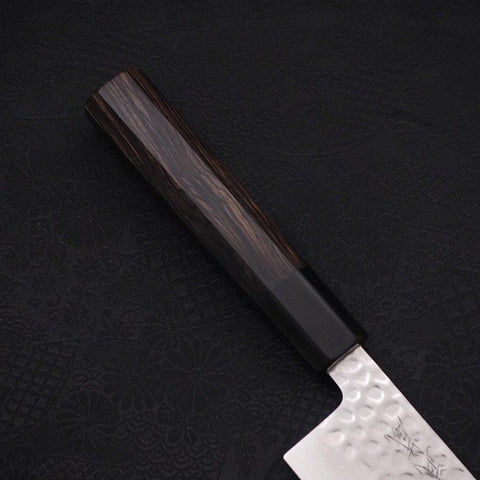 Nakiri VG-10 Tsuchime Damascus Buffalo Ebony Handle 165mm (6.5”)-[Musashi]-[Japanese-Kitchen-Knives]