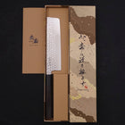 Nakiri VG-10 Tsuchime Damascus Buffalo Ebony Handle 165mm (6.5”)-[Musashi]-[Japanese-Kitchen-Knives]