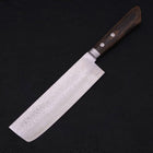 Nakiri VG-10 Tsuchime Damascus Western Brown Handle 165mm (6.5”)-[Musashi]-[Japanese-Kitchen-Knives]