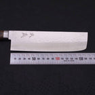 Nakiri VG-10 Tsuchime Damascus Western Brown Handle 165mm (6.5”)-[Musashi]-[Japanese-Kitchen-Knives]