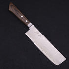 Nakiri VG-10 Tsuchime Damascus Western Brown Handle 165mm (6.5”)-[Musashi]-[Japanese-Kitchen-Knives]