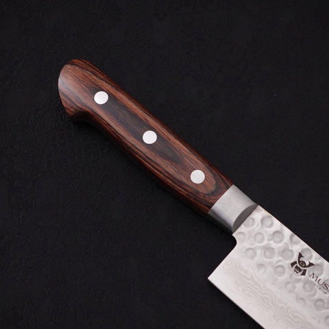 Nakiri VG-10 Tsuchime Damascus Western Handle 165mm (6.5”)-[Musashi]-[Japanese-Kitchen-Knives]