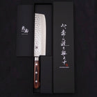 Nakiri VG-10 Tsuchime Damascus Western Handle 165mm (6.5”)-[Musashi]-[Japanese-Kitchen-Knives]