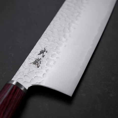 Nakiri VG-10 Tsuchime Oval Red Handle 180mm (7”)-[Musashi]-[Japanese-Kitchen-Knives]