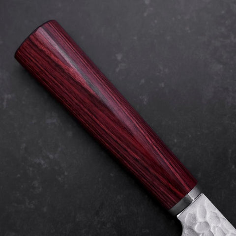 Nakiri VG-10 Tsuchime Oval Red Handle 180mm (7”)-[Musashi]-[Japanese-Kitchen-Knives]