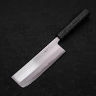 Nakiri White Steel #1 Polished Black Ishime Urushi Handle 165mm (6.5”)-[Musashi]-[Japanese-Kitchen-Knives]