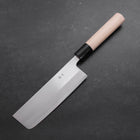 Nakiri White Steel #1 Polished Buffalo Magnolia Handle 165mm (6.5”)-[Musashi]-[Japanese-Kitchen-Knives]