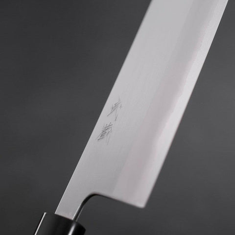 Nakiri White Steel #1 Polished Buffalo Magnolia Handle 165mm (6.5”)-[Musashi]-[Japanese-Kitchen-Knives]