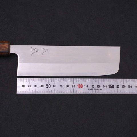 Nakiri White Steel #1 Polished Sumi Urushi Handle 165mm (6.5”)-[Musashi]-[Japanese-Kitchen-Knives]
