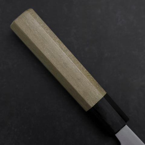 Nakiri White Steel #1 Stainless Clad Buffalo Magnolia Handle 165mm (6.5”)-[Musashi]-[Japanese-Kitchen-Knives]