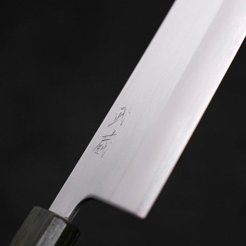 Nakiri White Steel #1 Stainless Clad Polished Green Urushi Handle 165mm (6.5”)-[Musashi]-[Japanese-Kitchen-Knives]