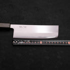 Nakiri White Steel #1 Stainless Clad Polished Green Urushi Handle 165mm (6.5”)-[Musashi]-[Japanese-Kitchen-Knives]