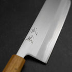 Nakiri White Steel #1 Stainless Clad Polished Oak Handle 165mm (6.5”)-[Musashi]-[Japanese-Kitchen-Knives]