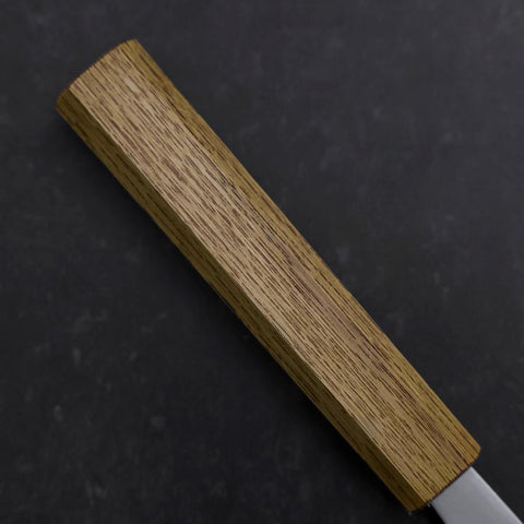Nakiri White Steel #1 Stainless Clad Polished Oak Handle 165mm (6.5”)-[Musashi]-[Japanese-Kitchen-Knives]