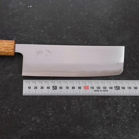 Nakiri White Steel #1 Stainless Clad Yaki Urushi Handle 165mm (6.5”)-[Musashi]-[Japanese-Kitchen-Knives]