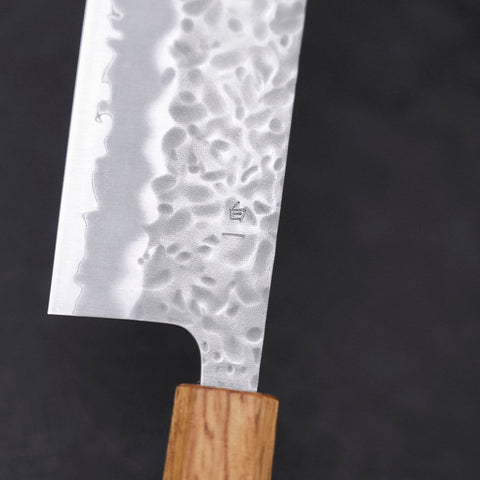 Nakiri White Steel #1 Tsuchime Yaki Urushi Handle 165mm (6.5”)-[Musashi]-[Japanese-Kitchen-Knives]