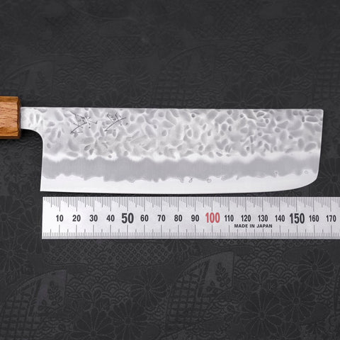 Nakiri White Steel #1 Tsuchime Yaki Urushi Handle 165mm (6.5”)-[Musashi]-[Japanese-Kitchen-Knives]