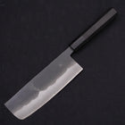 Nakiri White Steel #2 Kurouchi Chokin Snake-Sakura Buffalo Ebony Handle 165mm (6.5”)-[Musashi]-[Japanese-Kitchen-Knives]