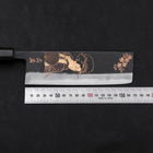 Nakiri White Steel #2 Kurouchi Chokin Ukiyo-E Buffalo Ebony Handle 165mm (6.5”)-[Musashi]-[Japanese-Kitchen-Knives]