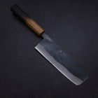 Nakiri White Steel #2 Kurouchi Damascus Yaki Urushi Handle 165mm (6.5”)-[Musashi]-[Japanese-Kitchen-Knives]