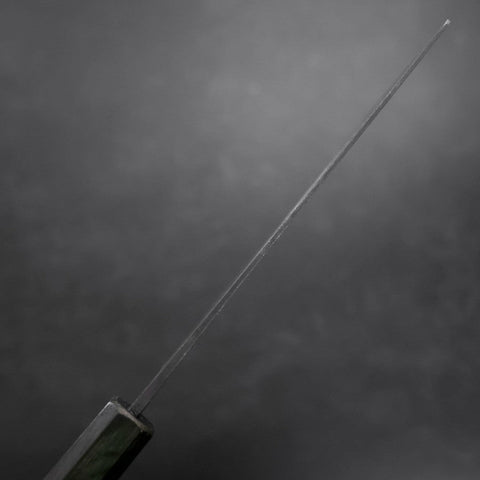 Nakiri White Steel #2 Kurouchi Green Urushi Handle 165mm (6.5”)-[Musashi]-[Japanese-Kitchen-Knives]