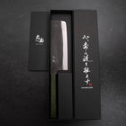 Nakiri White Steel #2 Kurouchi Green Urushi Handle 165mm (6.5”)-[Musashi]-[Japanese-Kitchen-Knives]