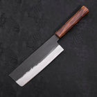 Nakiri White Steel #2 Kurouchi Sumi Urushi Handle 165mm (6.5”)-[Musashi]-[Japanese-Kitchen-Knives]