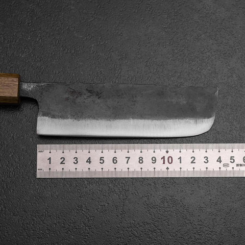 Nakiri White Steel #2 Kurouchi Yaki Urushi Handle 135mm (5.3”)-[Musashi]-[Japanese-Kitchen-Knives]