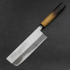 Nakiri White Steel #2 Polished Yaki Urushi Handle 165mm (6.5”)-[Musashi]-[Japanese-Kitchen-Knives]