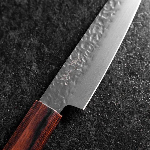 Petty AUS-8 Tsuchime Mahogany Handle 135mm (5.3”)-[Musashi]-[Japanese-Kitchen-Knives]
