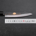 Petty Blue Steel #1 Kurouchi Chokin Auspicious Cloud-Sun Buffalo Ebony Handle 150mm (5.9”)-[Musashi]-[Japanese-Kitchen-Knives]