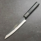 Petty Blue Steel #1 Stainless Clad Kurouchi Black Dark Blue Urushi Handle 150mm (5.9”)-[Musashi]-[Japanese-Kitchen-Knives]