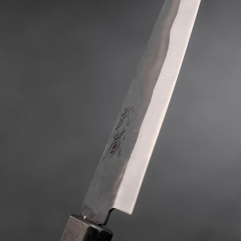 Petty Blue Steel #1 Stainless Clad Kurouchi Black Dark Blue Urushi Handle 150mm (5.9”)-[Musashi]-[Japanese-Kitchen-Knives]