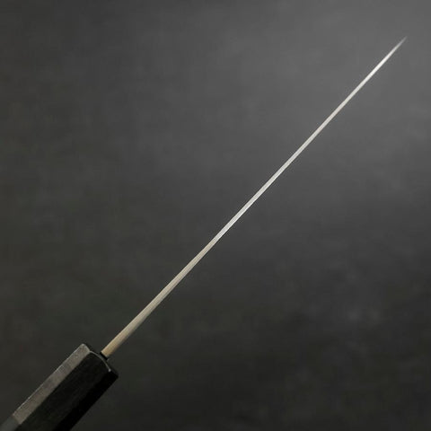 Petty Blue Steel #1 Stainless Clad Kurouchi Black Dark Blue Urushi Handle 150mm (5.9”)-[Musashi]-[Japanese-Kitchen-Knives]