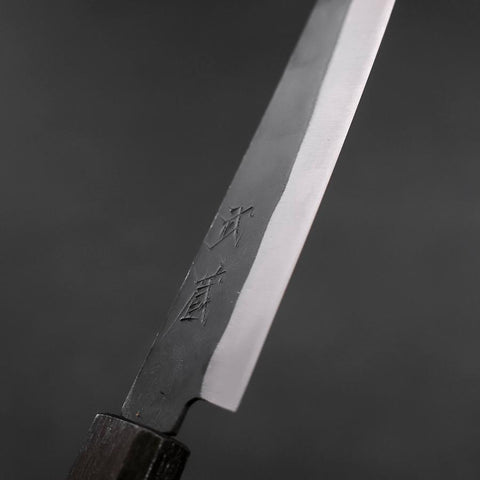 Petty Blue Steel #1 Stainless Clad Kurouchi Black Purple Urushi Handle 150mm (5.9”)-[Musashi]-[Japanese-Kitchen-Knives]
