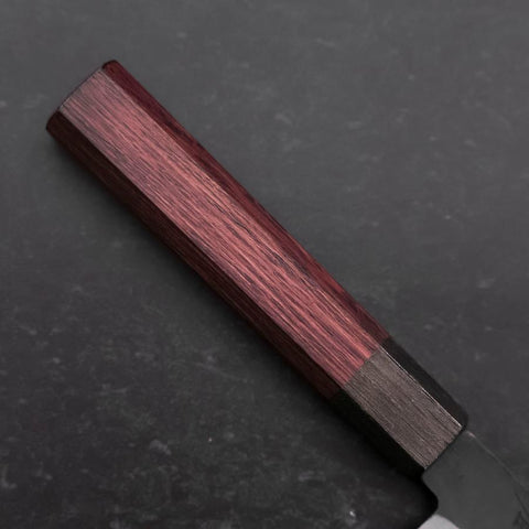 Petty Blue Steel #1 Stainless Clad Kurouchi Black Purple Urushi Handle 150mm (5.9”)-[Musashi]-[Japanese-Kitchen-Knives]
