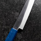 Petty Blue Steel #1 Stainless Clad Kurouchi Blue Urushi Handle 150mm (5.9”)-[Musashi]-[Japanese-Kitchen-Knives]