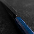 Petty Blue Steel #1 Stainless Clad Kurouchi Blue Urushi Handle 150mm (5.9”)-[Musashi]-[Japanese-Kitchen-Knives]