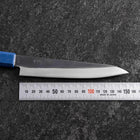 Petty Blue Steel #1 Stainless Clad Kurouchi Blue Urushi Handle 150mm (5.9”)-[Musashi]-[Japanese-Kitchen-Knives]