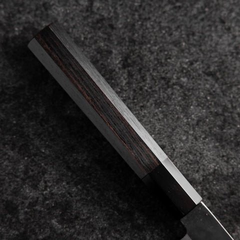 Petty Blue Steel #1 Stainless Clad Kurouchi Buffalo Ebony Handle 150mm (5.9”)-[Musashi]-[Japanese-Kitchen-Knives]